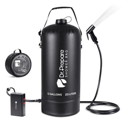 Dr.Prepare 15L/20L Camping Shower Bag (4 Gallons/5 Gallons)