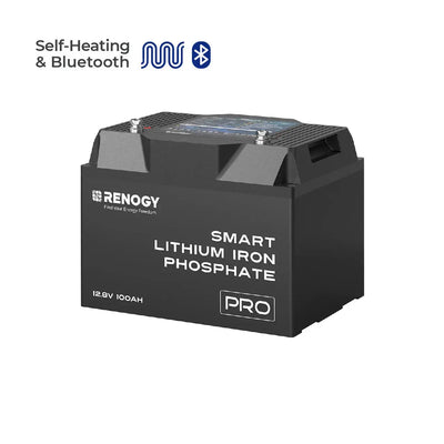12V 100Ah Smart Lithium Iron Phosphate Battery w/Bluetooth & Self-heating Function | Pro Series