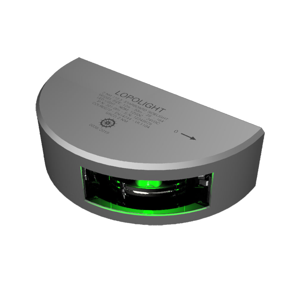 Lopolight Series 301-001 - Starboard Sidelight - 2NM - Vertical Mount - Green