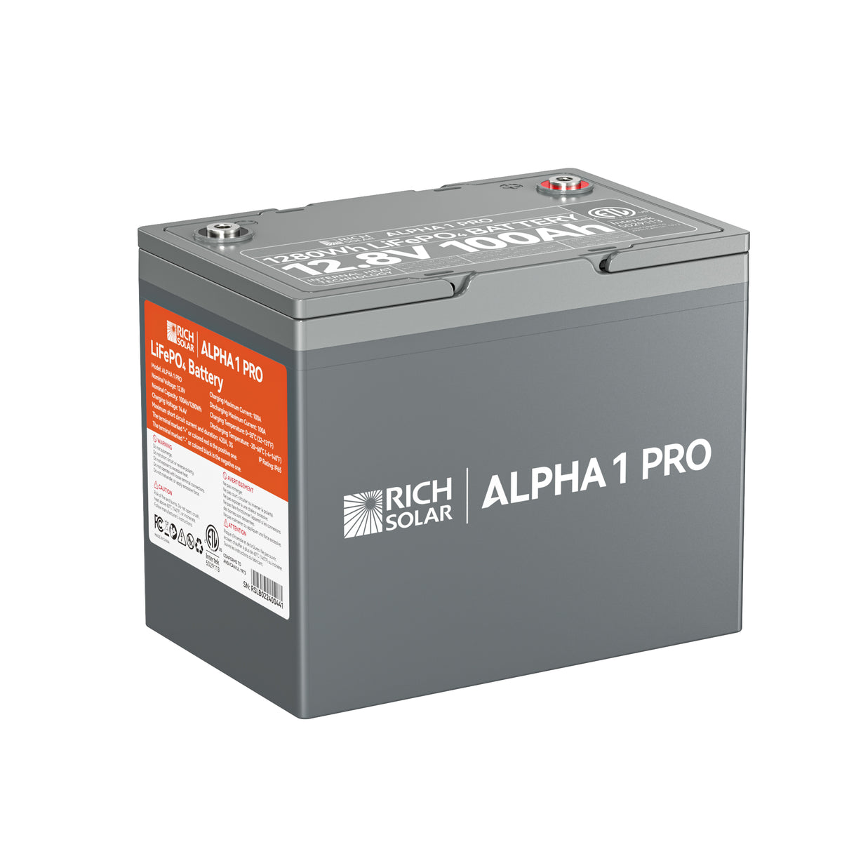 RICH SOLAR ALPHA 1 PRO | 12V 100Ah LiFePO4 Battery