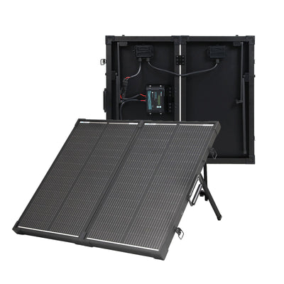 100/200W 12V N-Type Portable Solar Panel Suitcase Kit with 20A PWM Controller