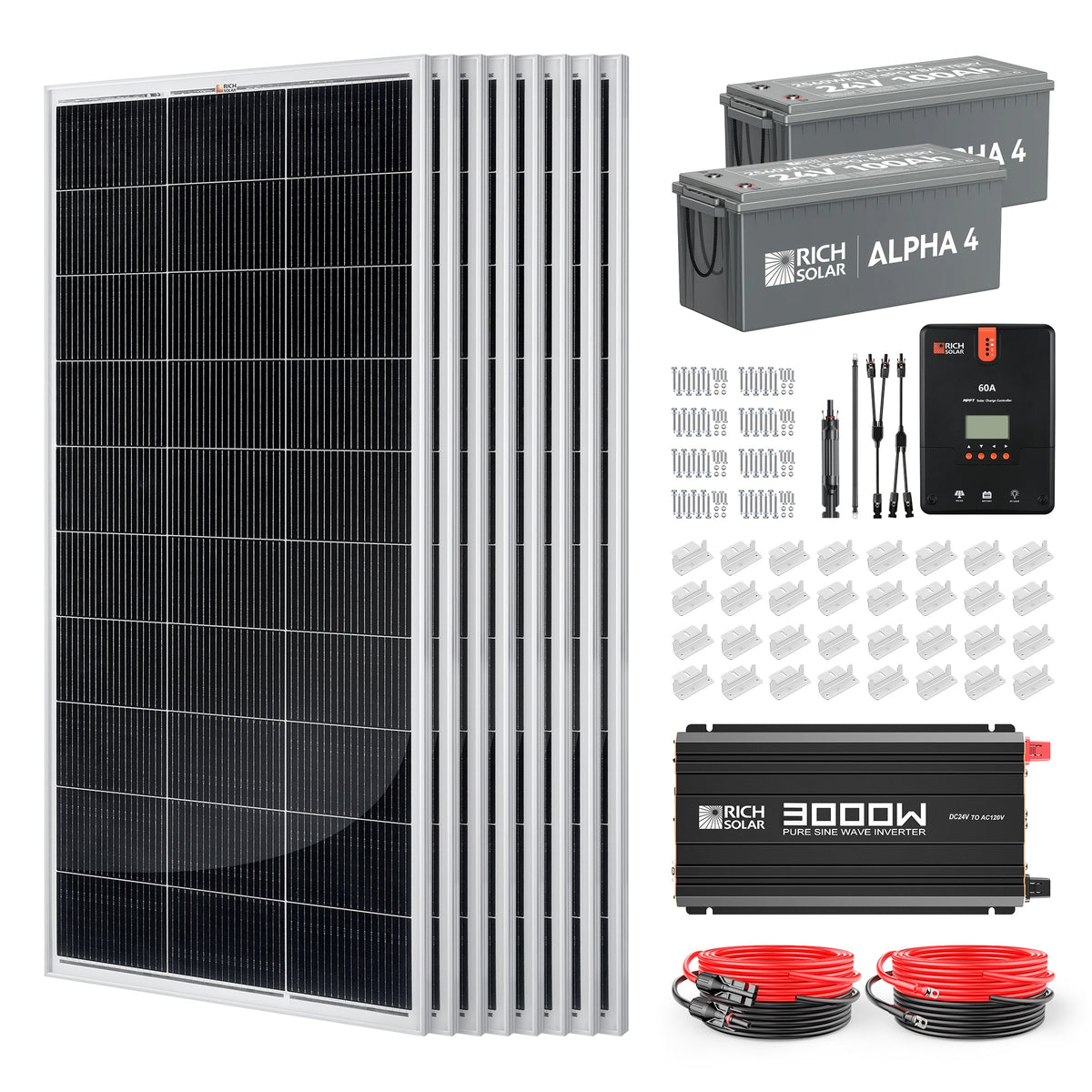 RICH SOLAR 1600 Watt 24V Complete Solar Kit