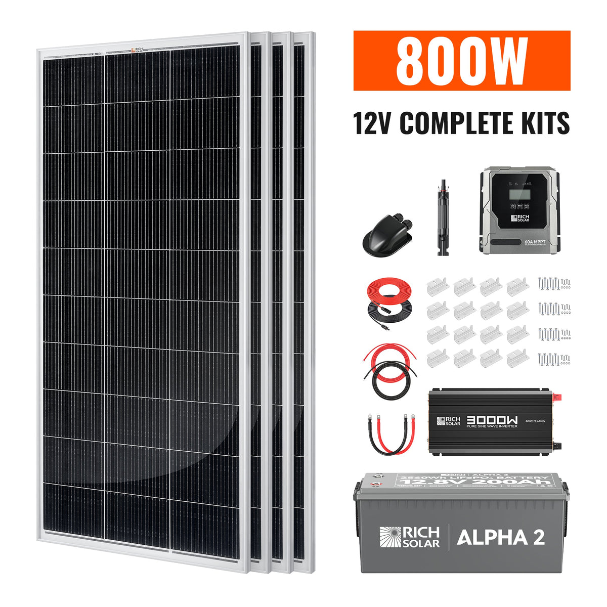 RICH SOLAR 800 Watt Complete Solar Kit