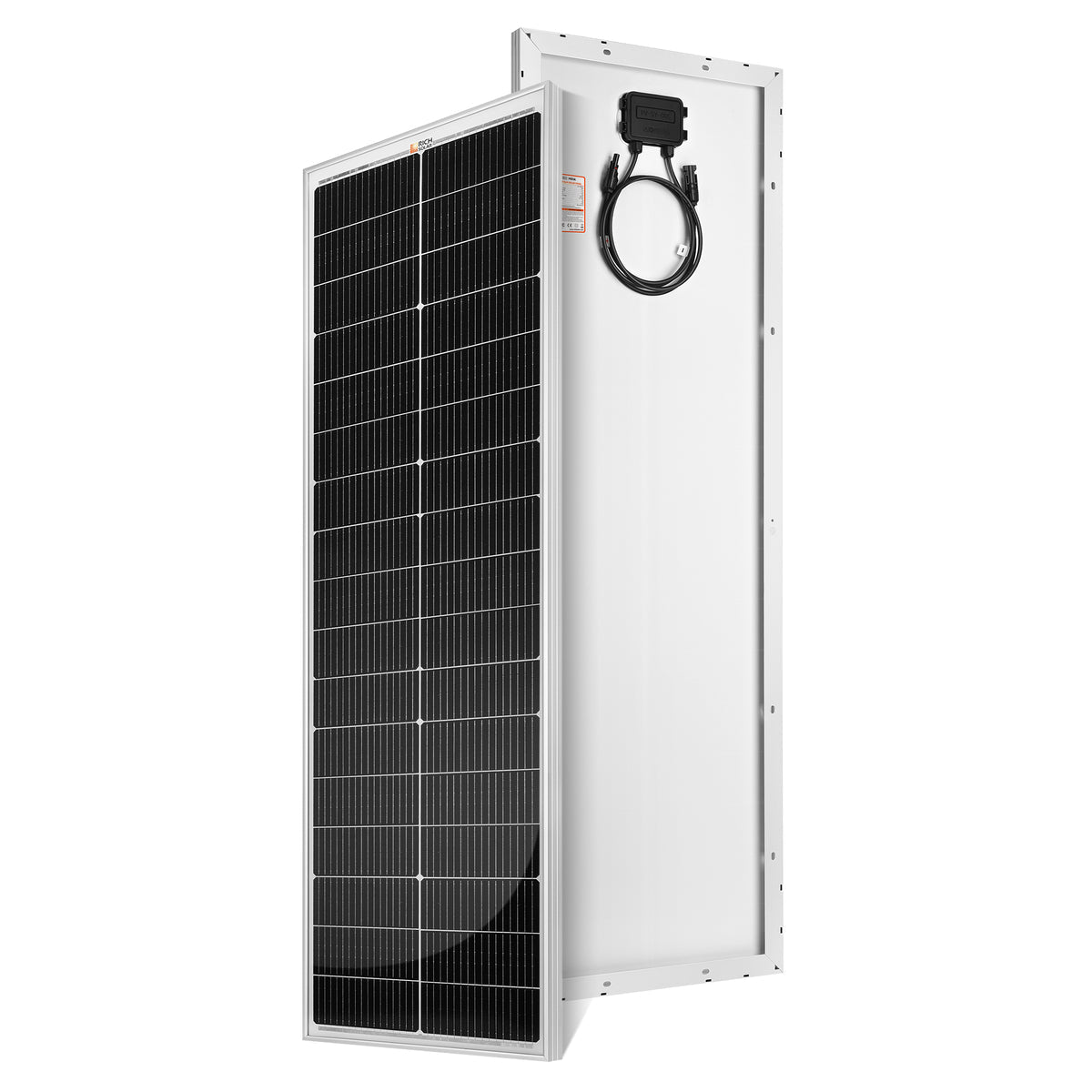 RICH SOLAR MEGA 100 SLIM | 100 Watt Slim Solar Panel | Compact 12V Off-Grid Narrow Solar Panel for Vans, Overlanders, Boats | 25-Year Output Warranty | UL Certified (MEGA 100 SLIM (Silver))
