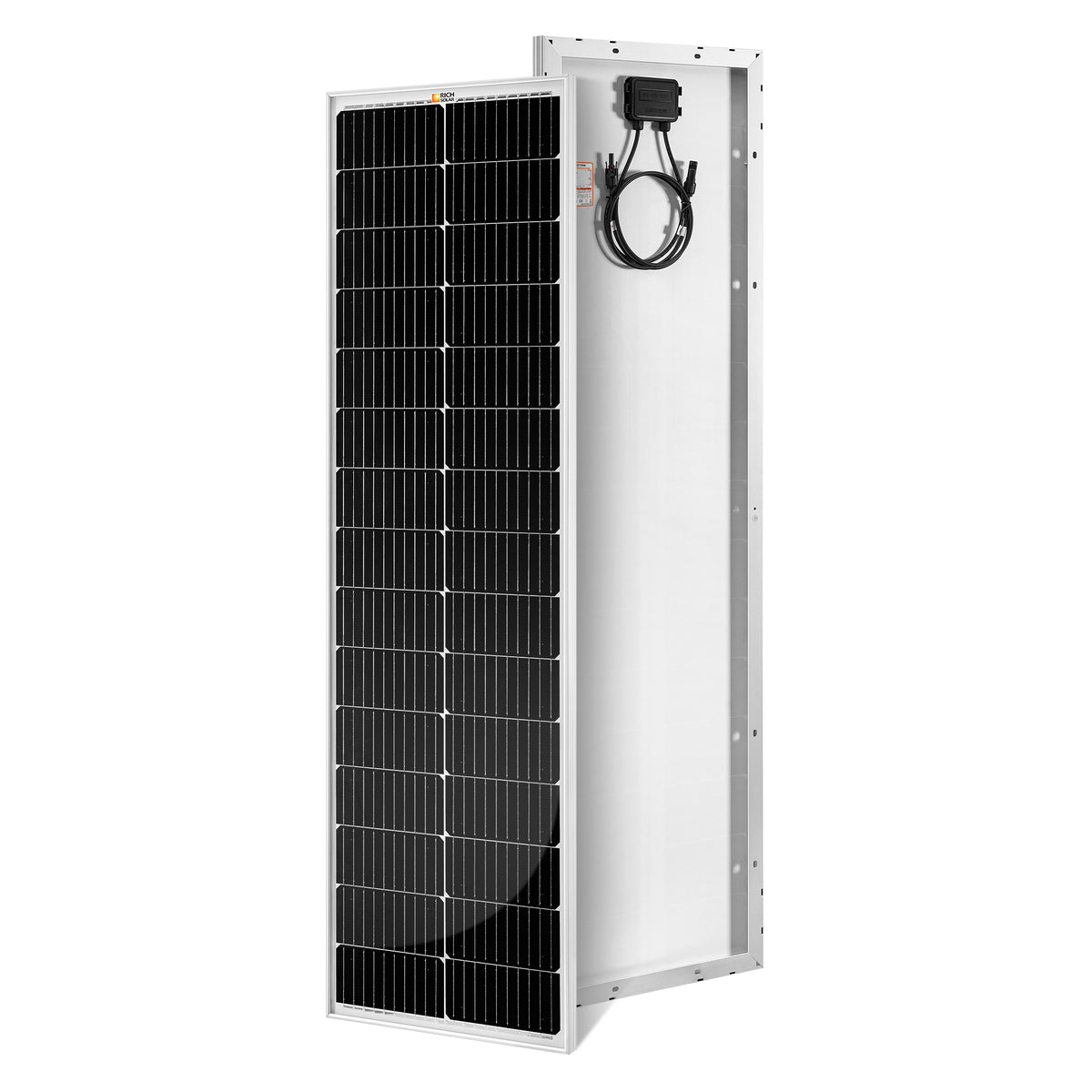 RICH SOLAR MEGA 100 SLIM SLX | 100 Watt Slim Solar Panel | Compact 12V Off-Grid Narrow Solar Panel for Campers, Overlanders, Boats | 25-Year Output Warranty | UL Certified