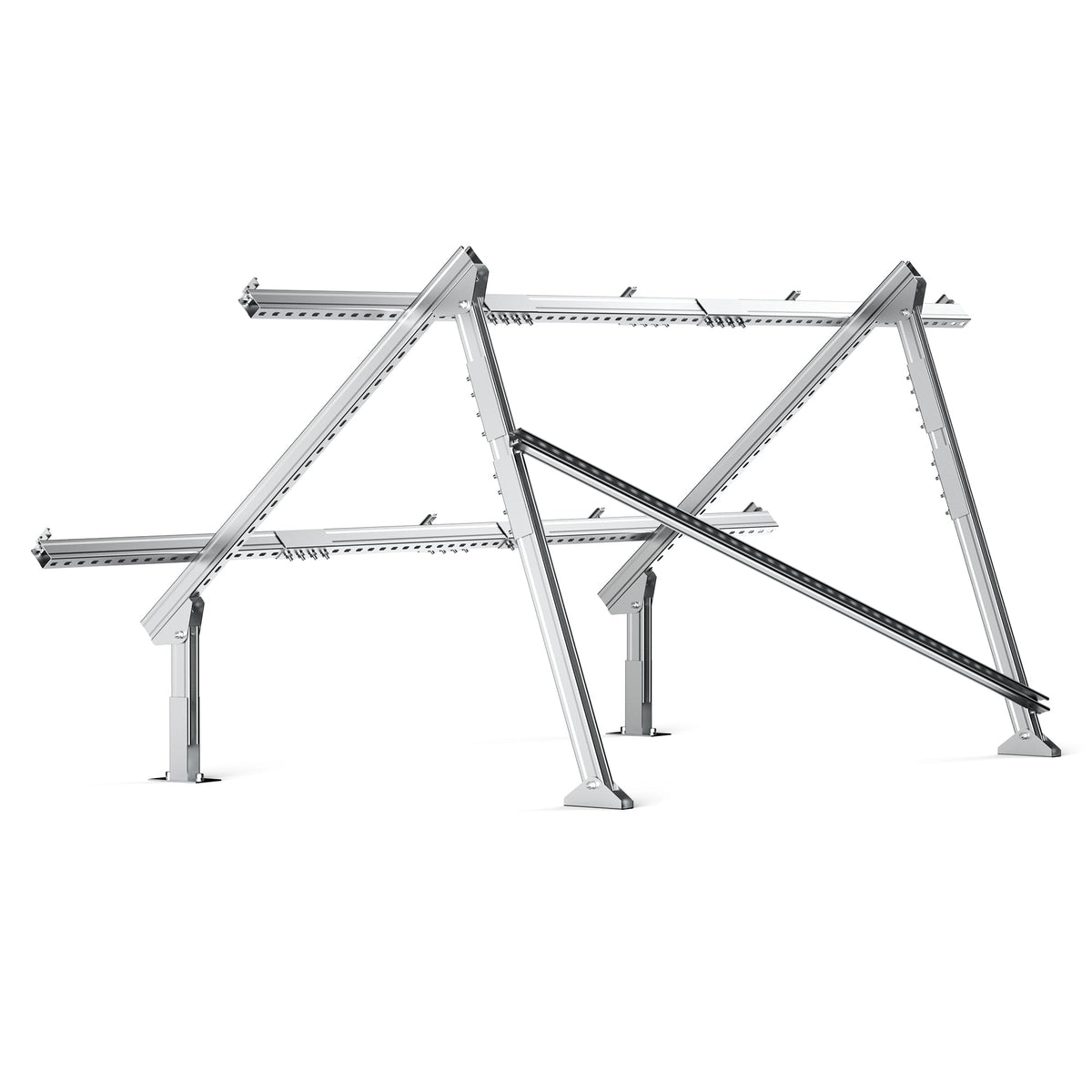 RICH SOLAR Solar Ground Mount | Fit MEGA 200/MEGA 220/MEGA 250 | Adjustable, Easy-to-Install Brackets for 1-4 Panels (129.9")