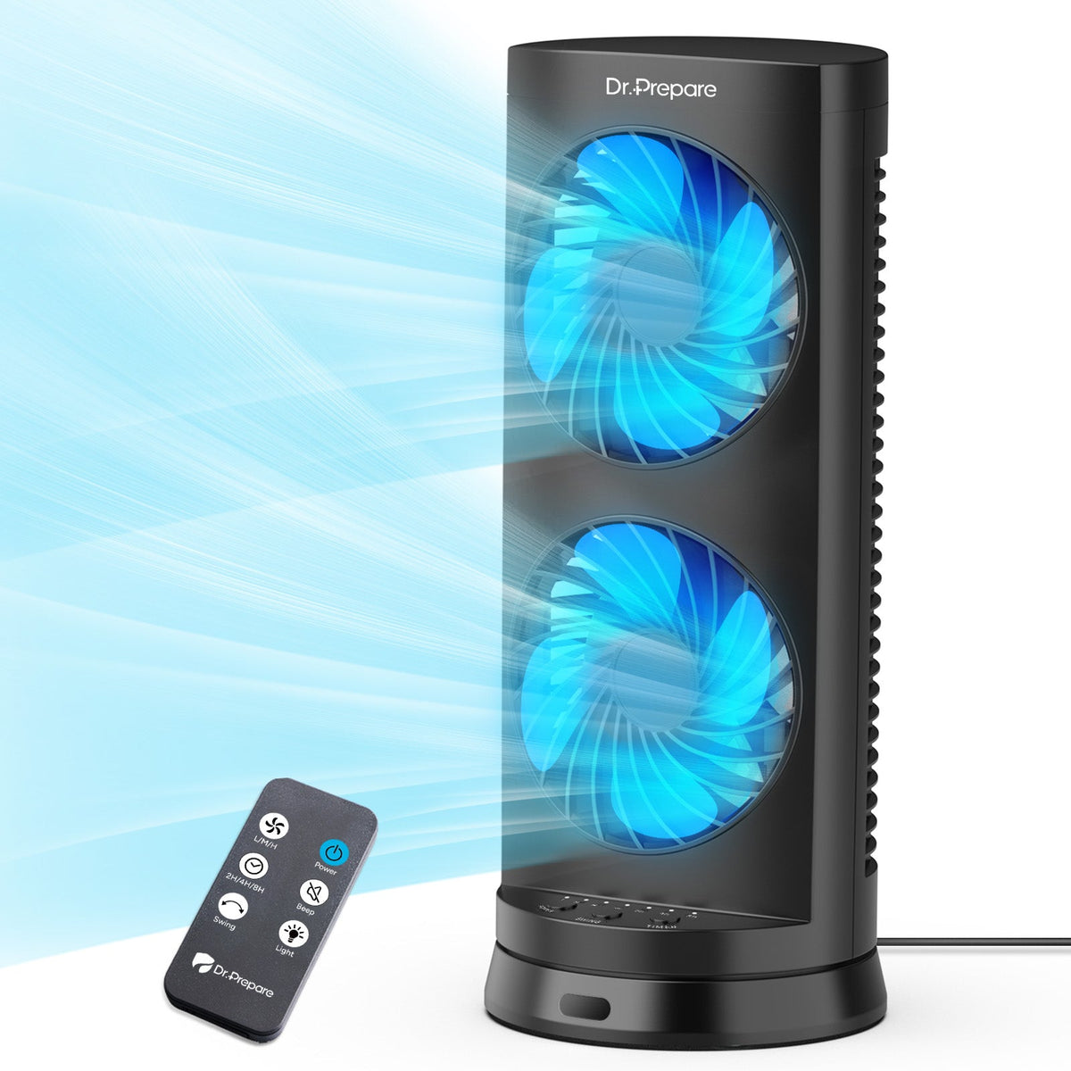 Dr.Prepare 10W DC Tower Fan with Remote