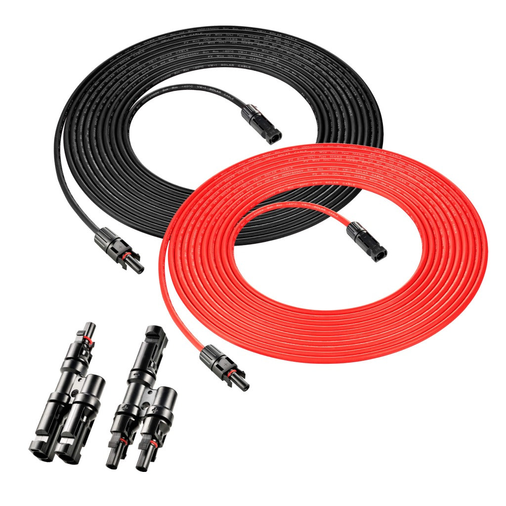 RICH SOLAR None (50 Feet Red & Black (Set) + Parallel Connectors)