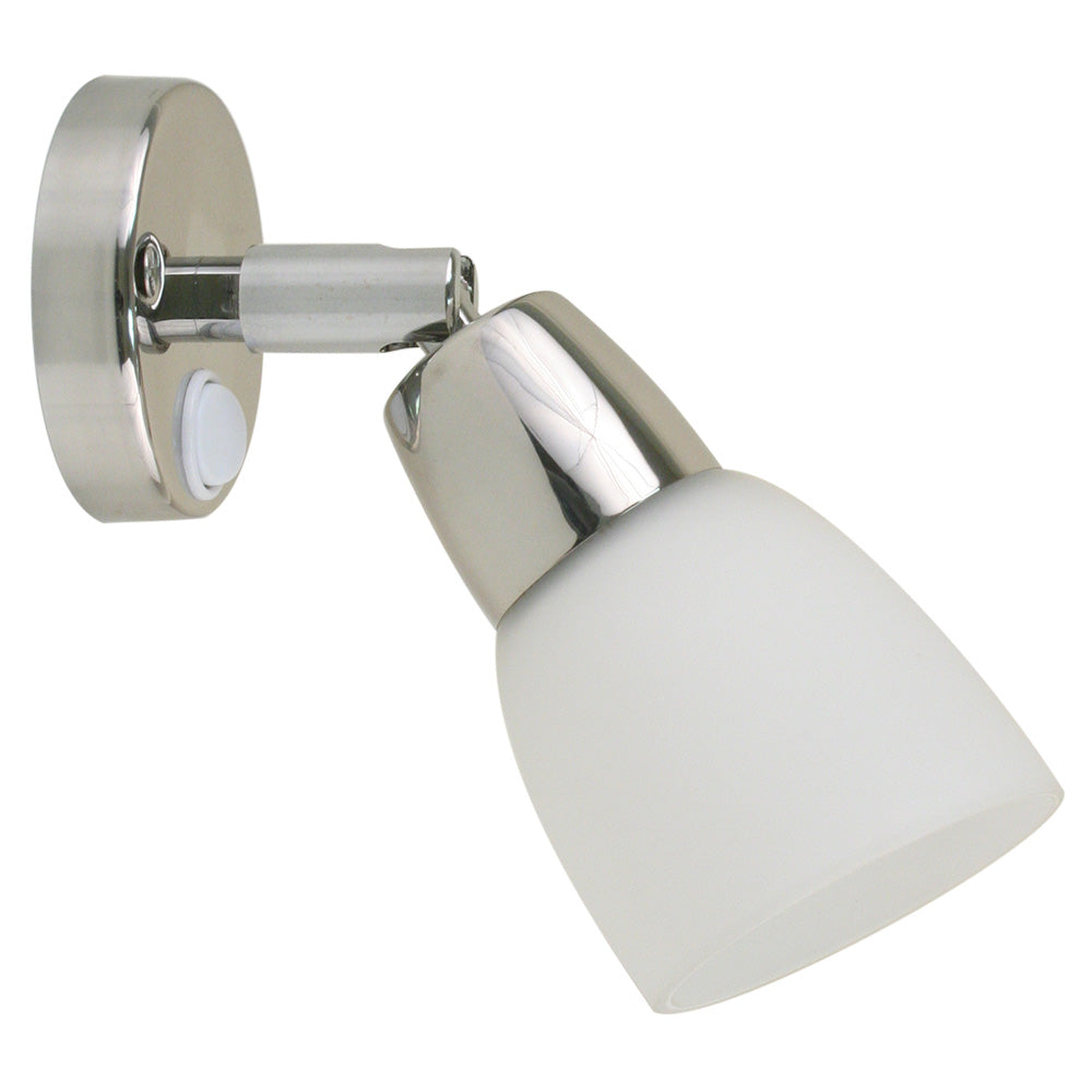 Scandvik SS Reading Light w/Frosted Glass Shade - 10-30V — marine interior / courtesy light