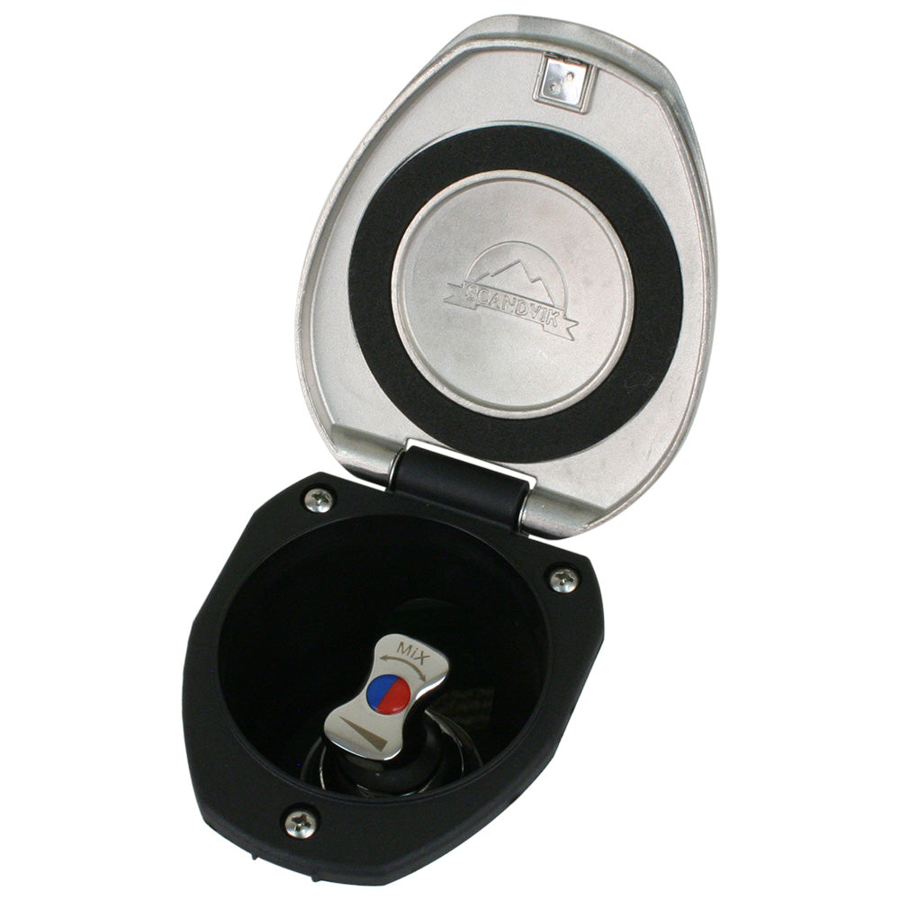 Scandvik Recessed T-Handle Mixing Valve - SS w/Black Cup — marine accessories