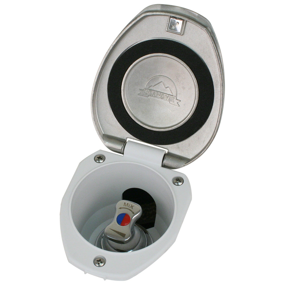Scandvik Recessed T-Handle Mixing Valve - SS w/White Cup — marine accessories