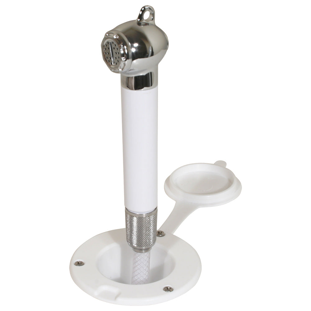 Scandvik Recessed Transom Shower w/6' Hose - White — marine accessories