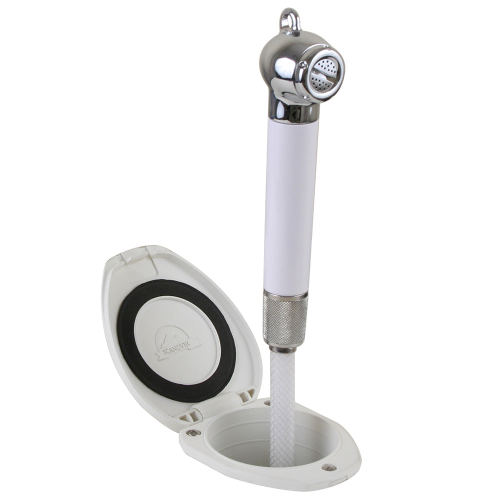 Scandvik Recessed Shower w/6' White Hose - Push-Button — marine accessories