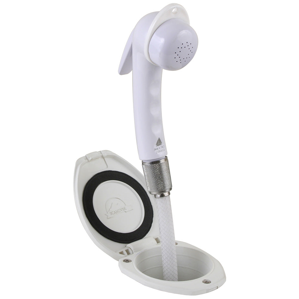 Scandvik Recessed Shower w/6' White Hose - Euro Trigger Sprayer — marine accessories