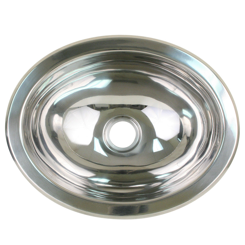 Scandvik Polished SS Oval Sink - 13.25" x 10.5" — marine accessories