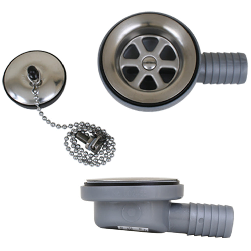 Scandvik Low Profile Drain Stopper - 1" Outlet — marine accessories