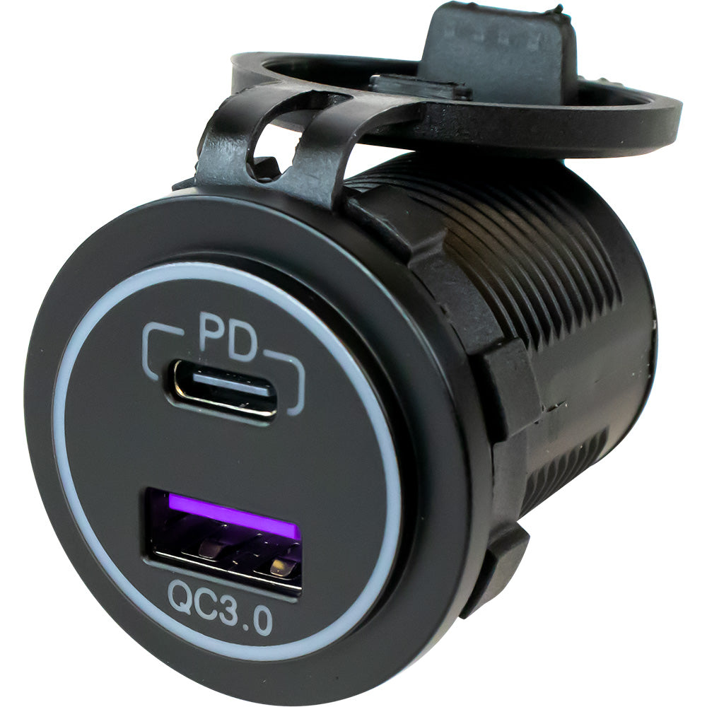 Sea-Dog USB 3.0 & USB-C Power Socket w/Out Light — marine accessories