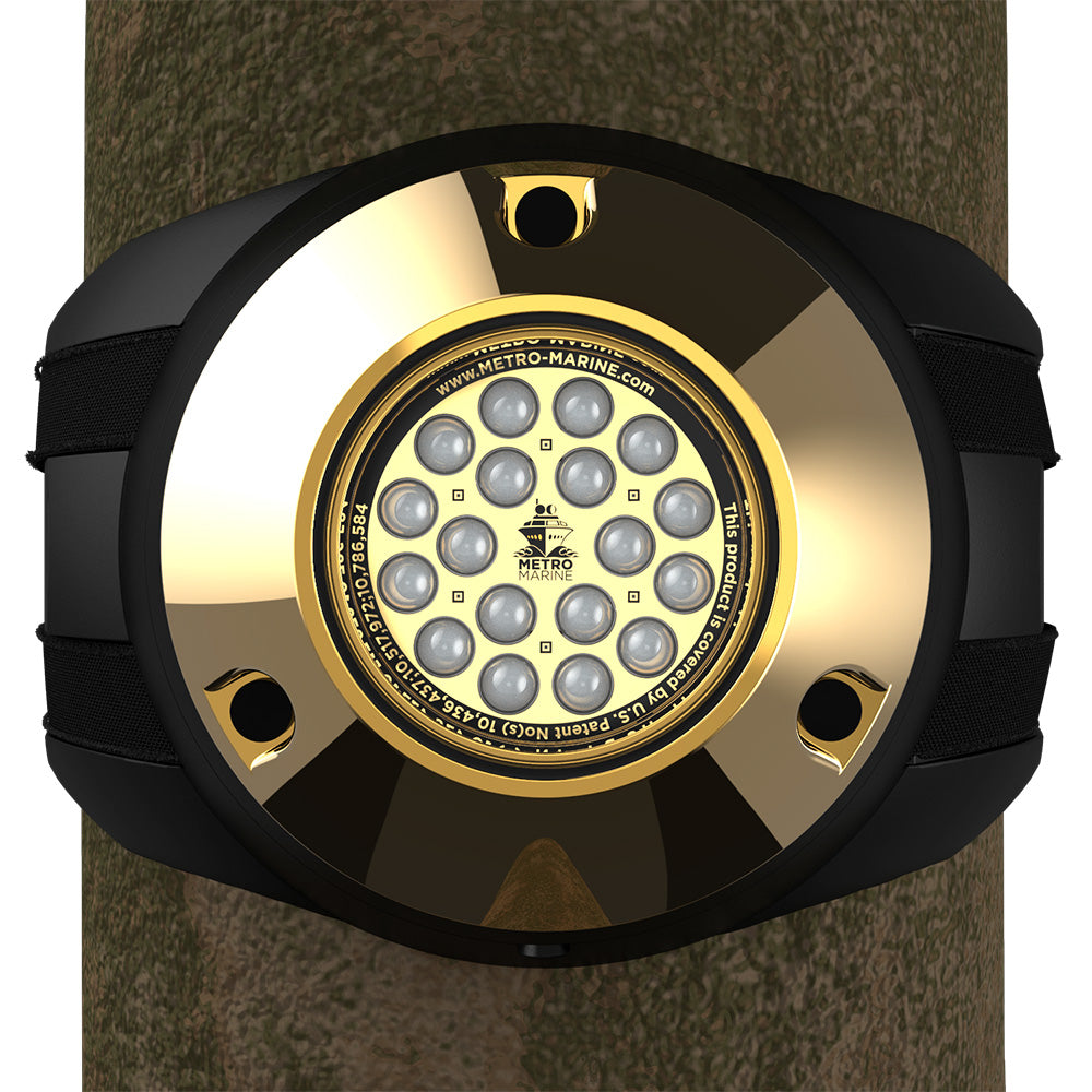 Metro Marine High-Output Piling Mount Underwater Light w/Intelligent Monochromatic LED's - Green, 45° Beam — marine underwater lighting