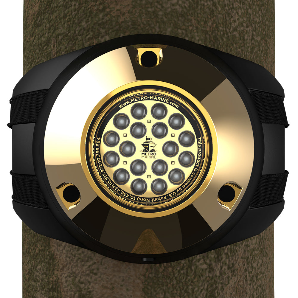 Metro Marine High-Output Piling Mount Underwater Light w/Intelligent Monochromatic LED's - Aqua, 90° Beam — marine underwater lighting