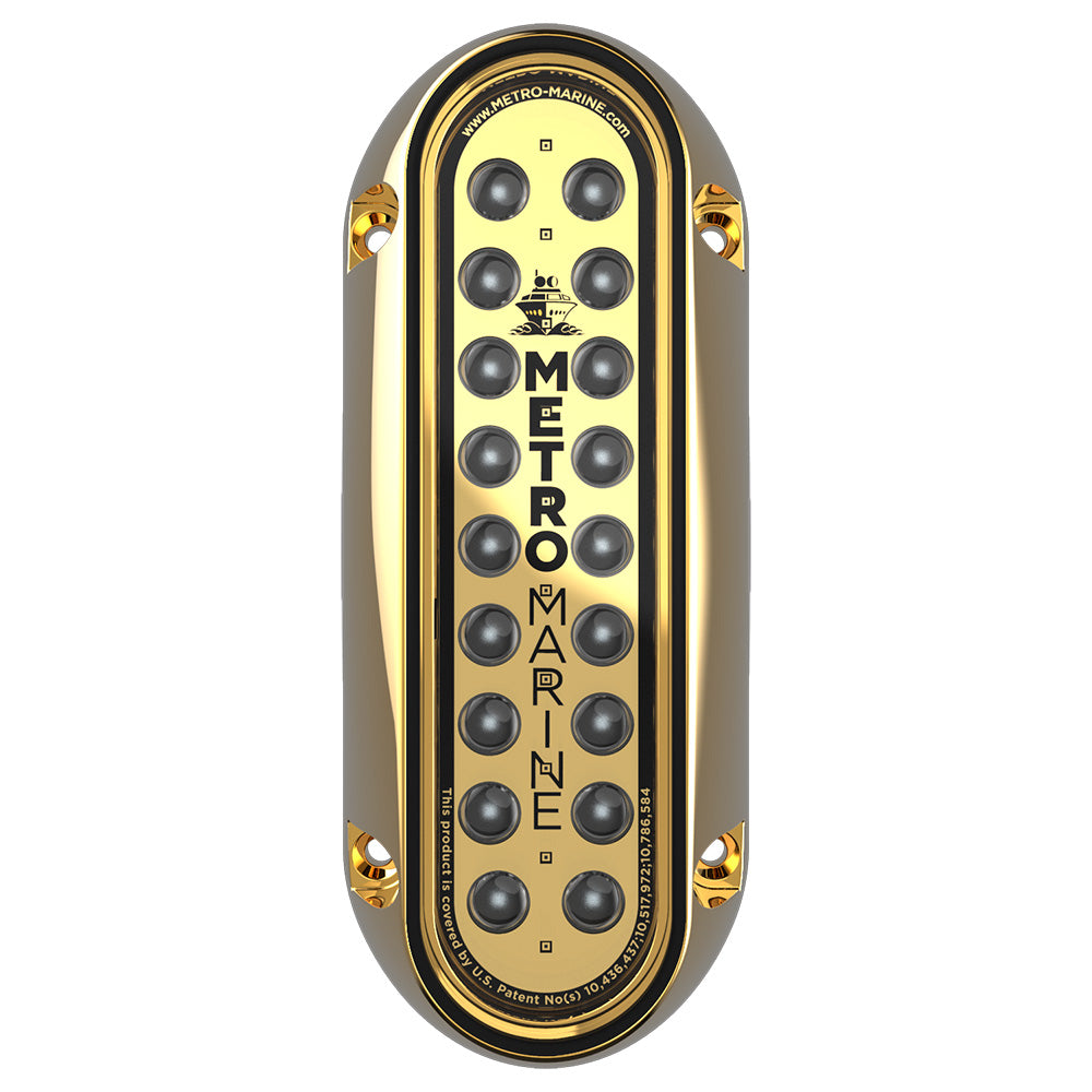 Metro Marine High-Output Elongated Vertical Mount Light w/Intelligent Monochromatic LED's - Aqua, 90° Beam — marine underwater lighting