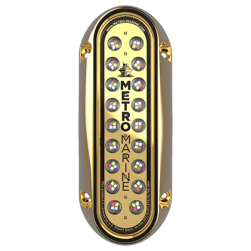 Metro Marine High-Output Elongated Vertical Mount Light w/Intelligent Full Spectrum LED's - RGBW, 90° Beam — marine underwater lighting