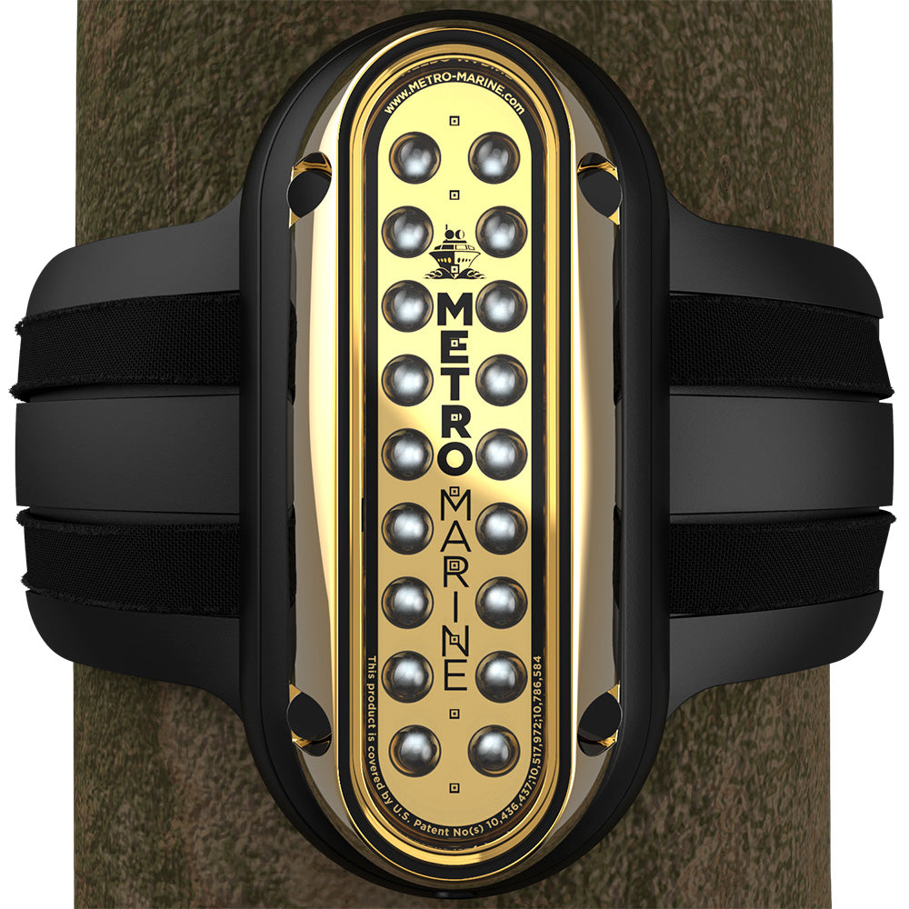 Metro Marine High-Output Vertical Piling Mount Light w/Intelligent Monochromatic LED's - Aqua, 90° Beam — marine underwater lighting