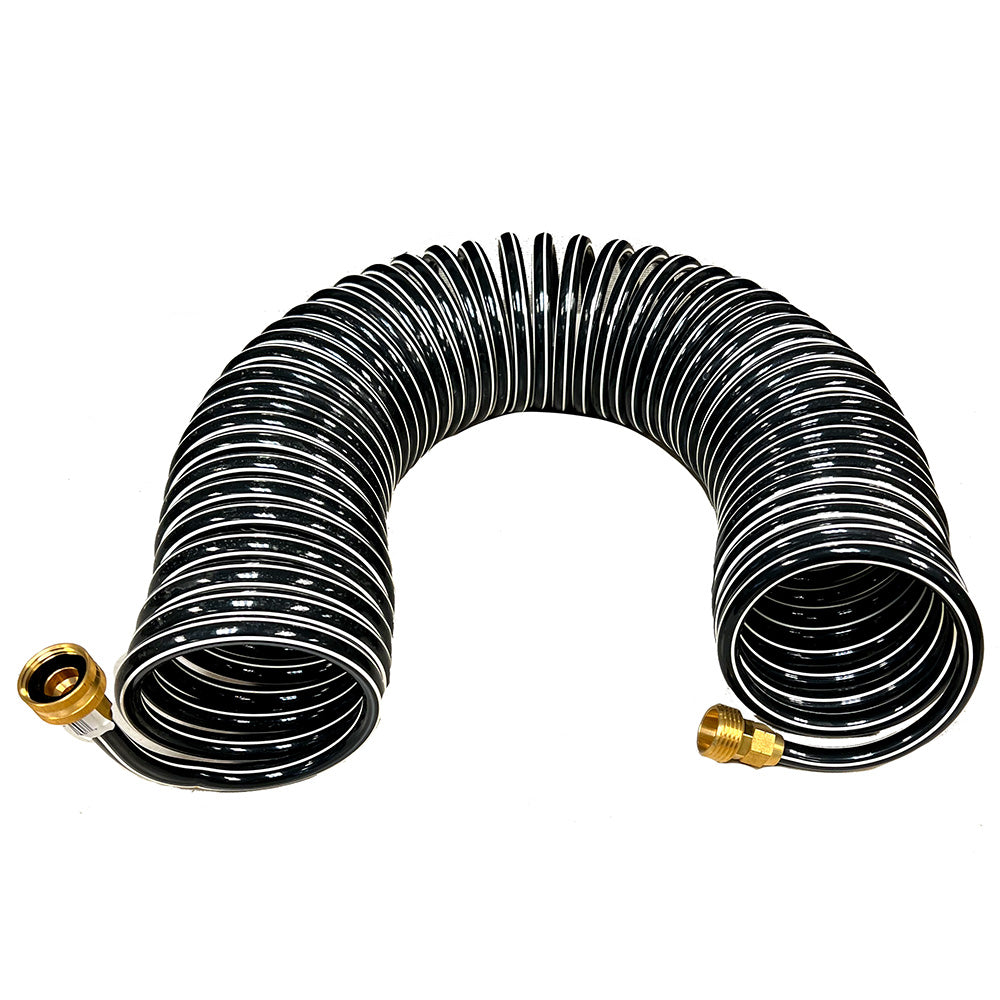 Trident Marine Coiled Wash Down Hose w/Brass Fittings - 25' — marine cleaning