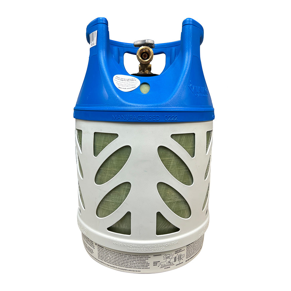 Viking Cylinders 17lb Vertical Fiberglass Composite LPG Cylinder w/Type 1 Valve - OPD, DOT, TC Approved — marine deck / galley