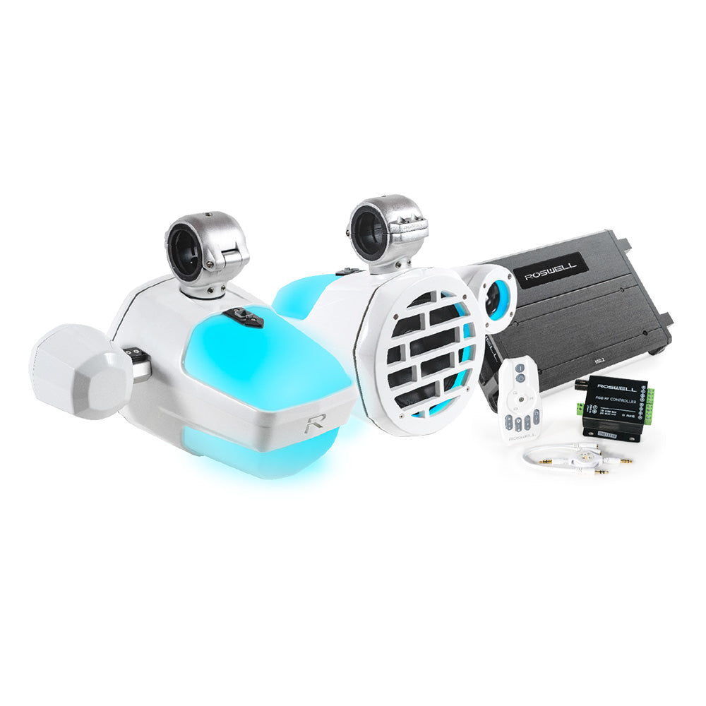 Roswell Marine Roswell R1 Pro Marine Audio Package - White — marine stereos
