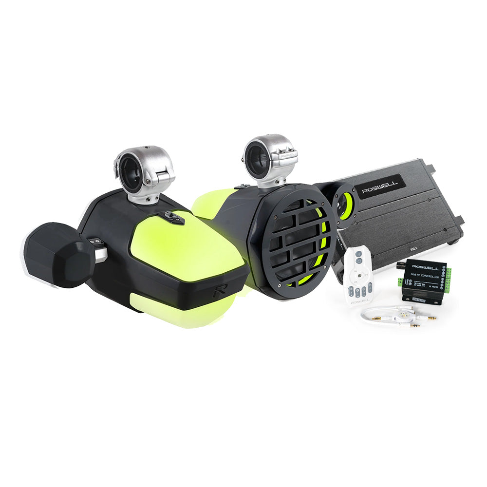Roswell Marine Roswell R1 Pro Marine Audio Package - Black — marine stereos