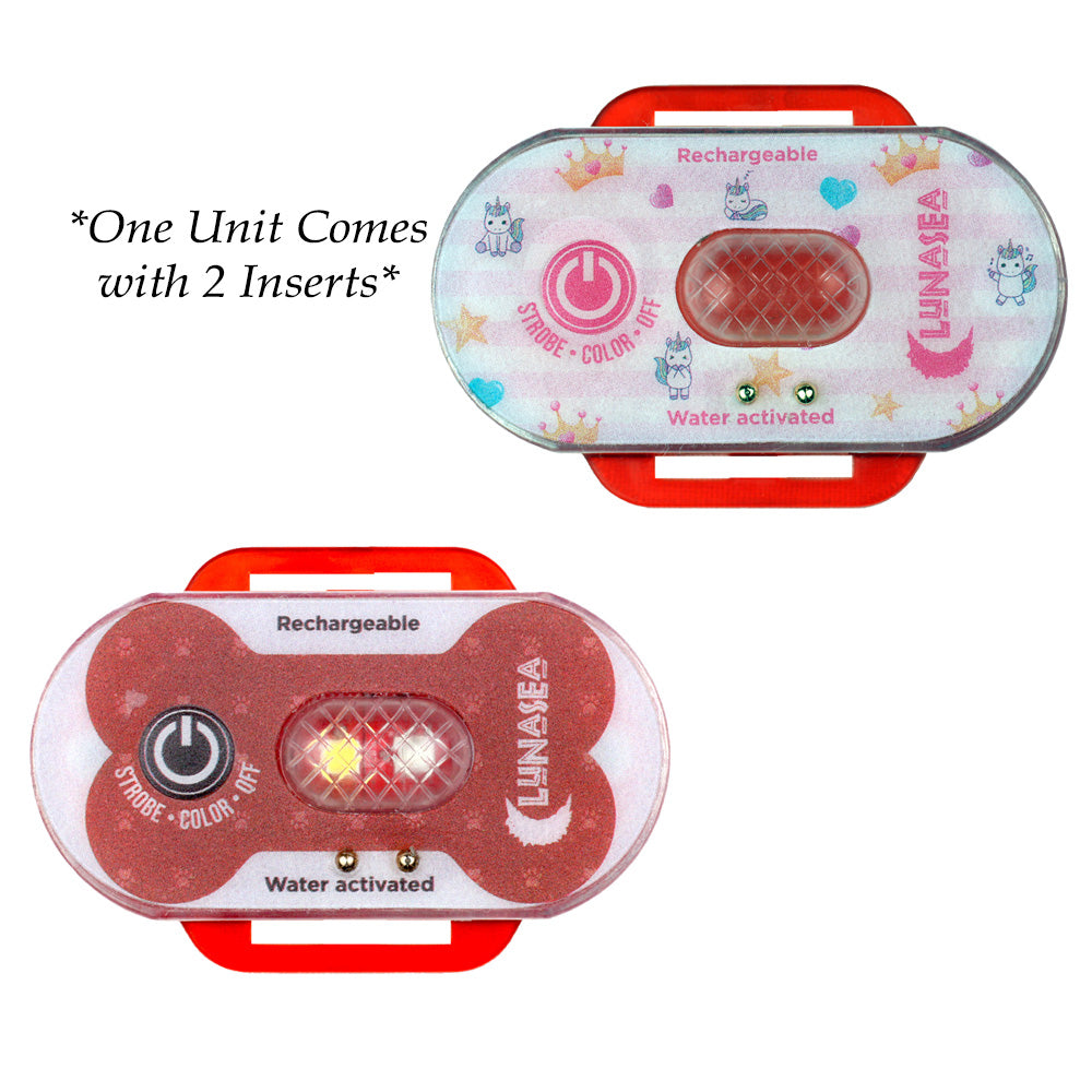 Lunasea Lighting Lunasea Child/Pet Safety Water Activated Strobe Light - Red Case, Blue Attention Light — marine safety lights