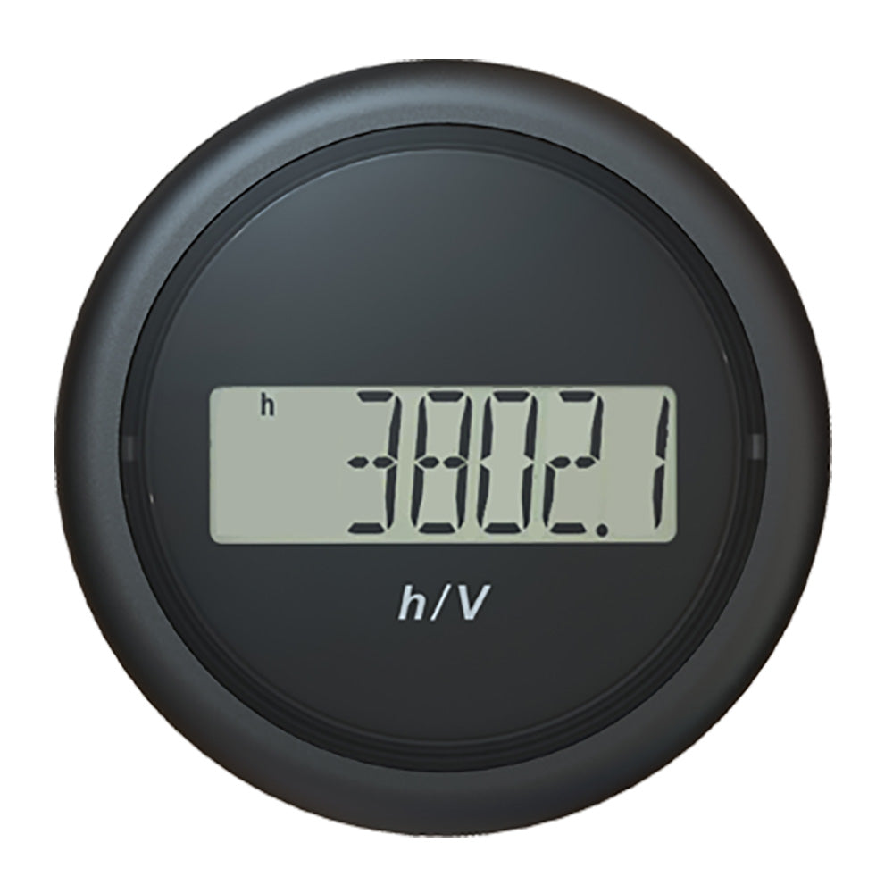 Veratron 52MM (2-1/16") ViewLine Hour Counter-Voltmeter - Black — marine gauges