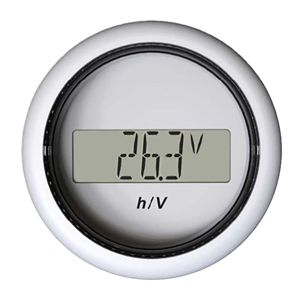 Veratron 52MM (2-1/16") ViewLine Hour Counter-Voltmeter - White — marine gauges
