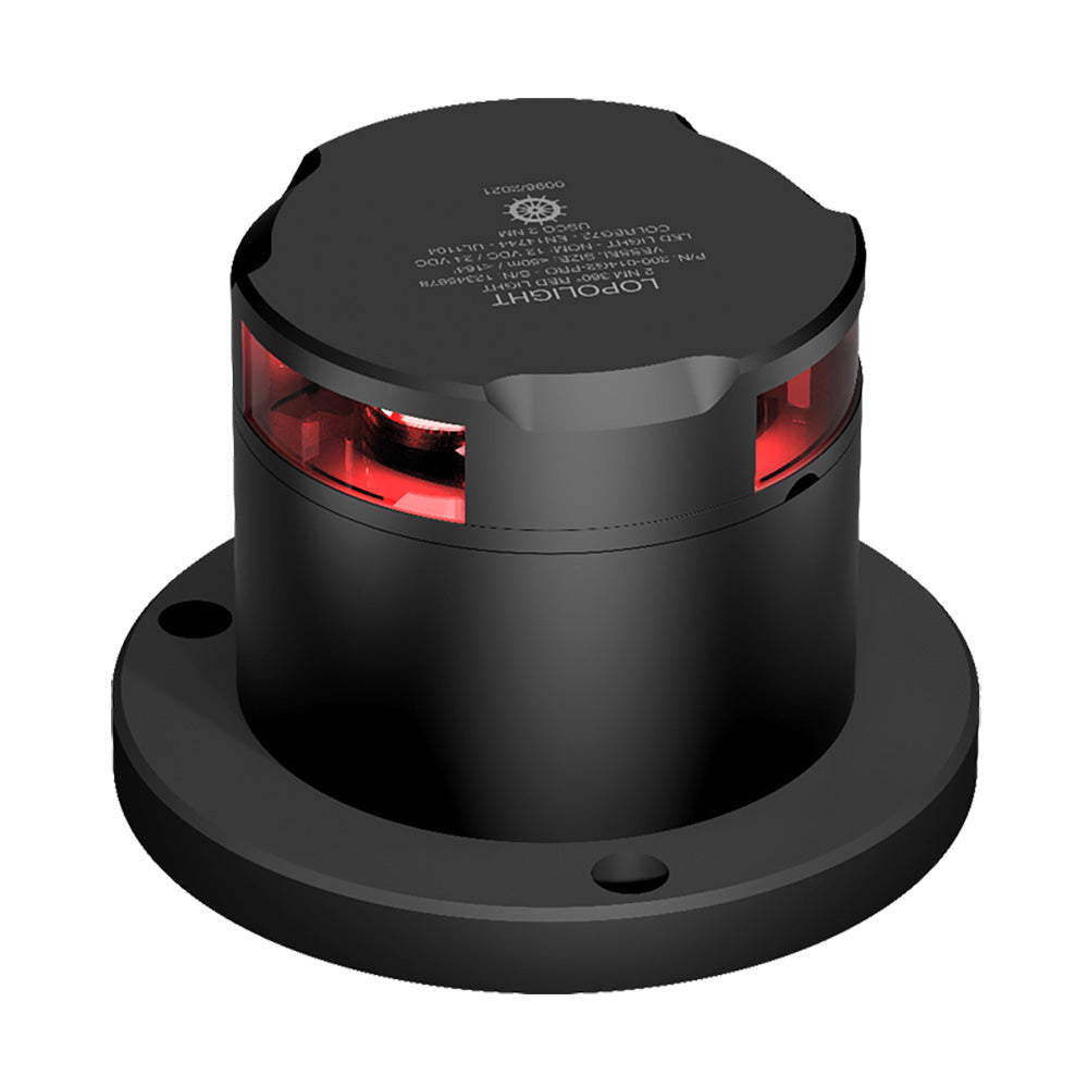 Lopolight 3nm 360° Red Ice-Class Black Anodized Light — marine navigation lights