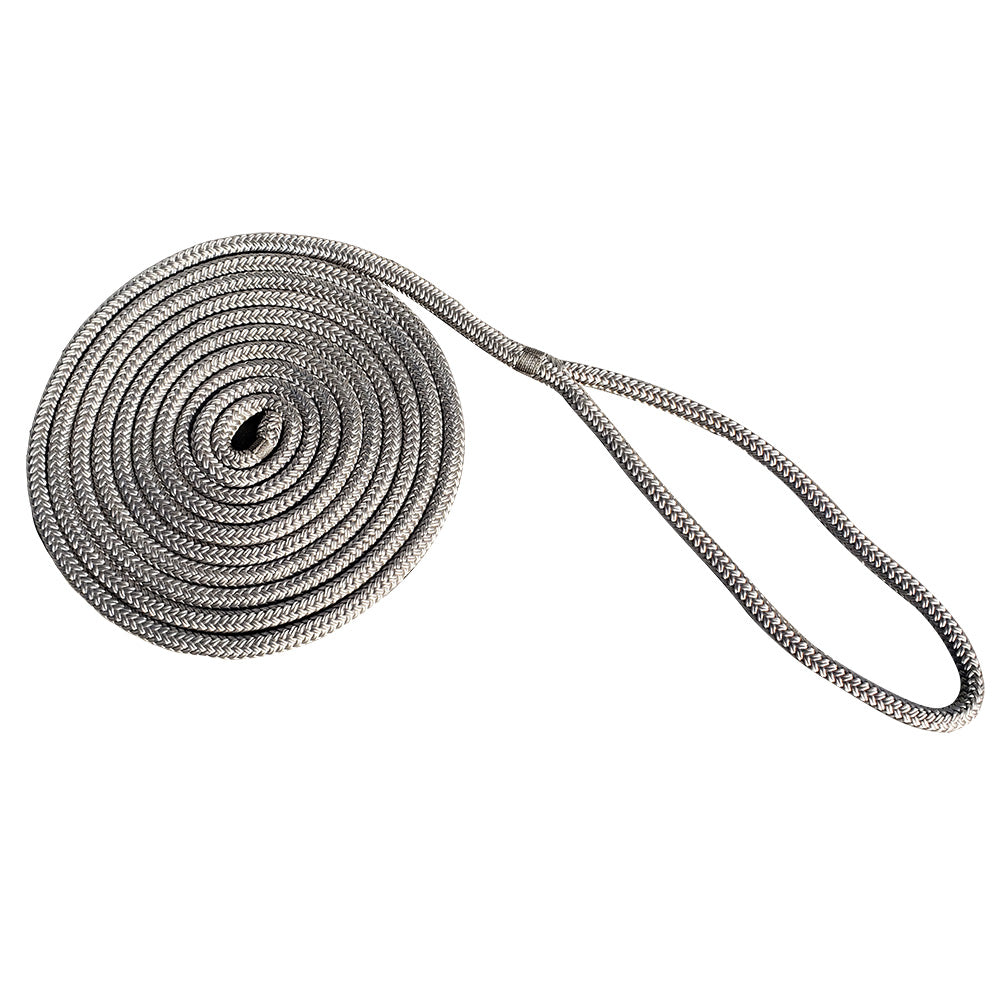 New England Ropes New England Rope 3/4" x 25' Nylon Double Braid Dock Line - Grey — marine dock line