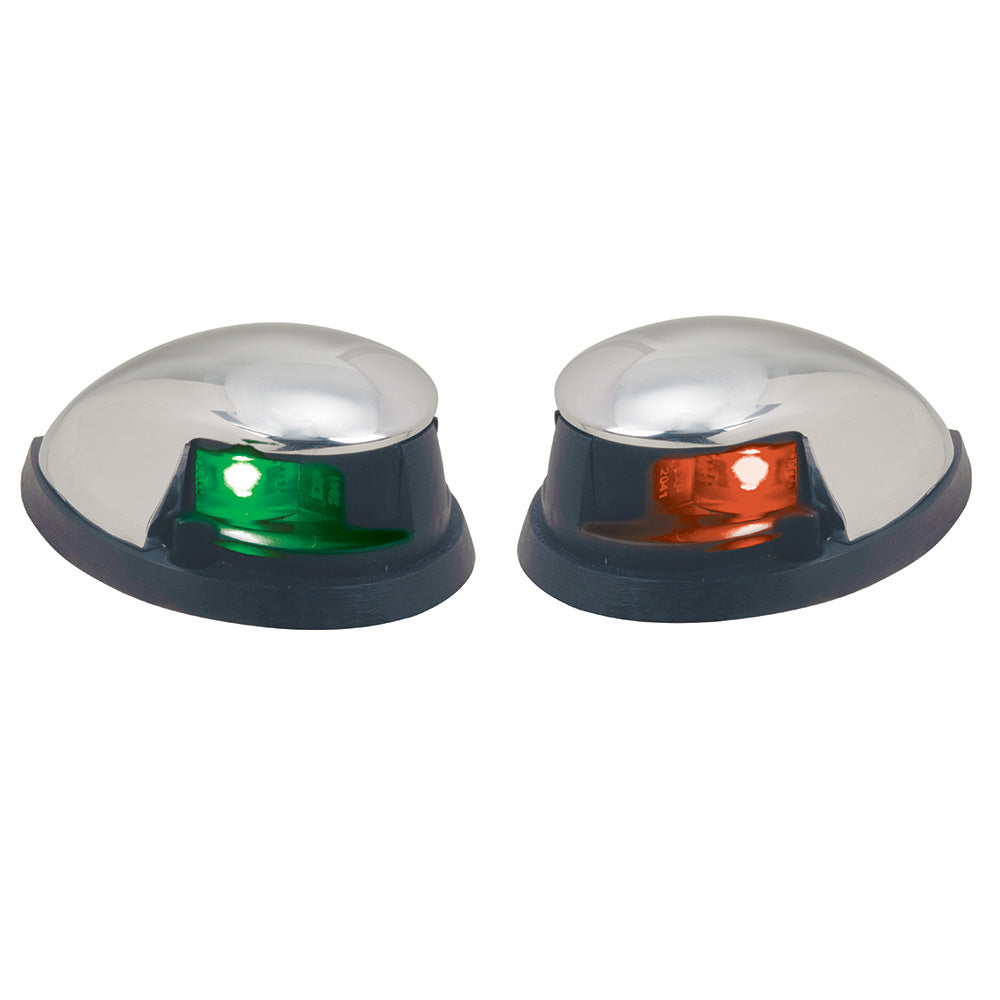 Perko Red/Green Horizontal Mount Side Lights - Pair - Chrome Plated Zinc — marine navigation lights