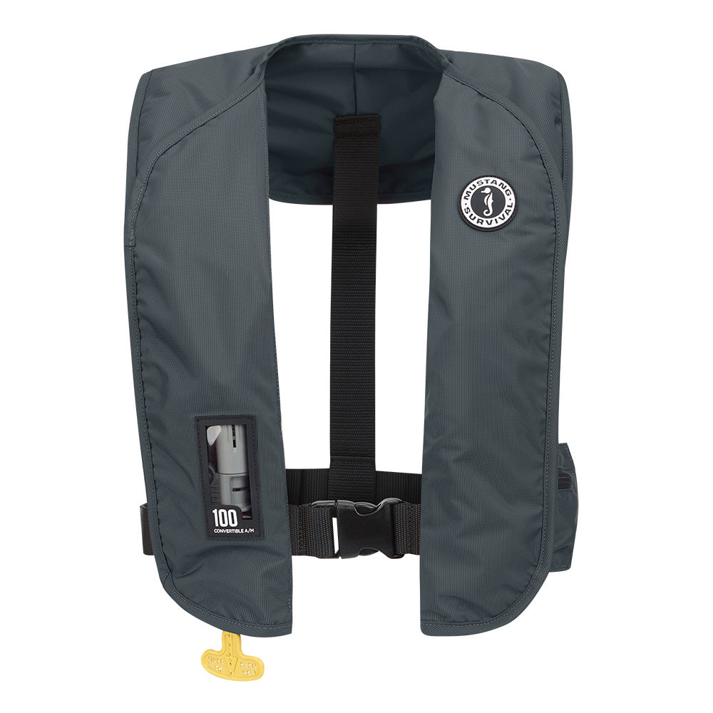 Mustang Survival Mustang MIT 100 Convertible Inflatable PFD - Admiral Grey — marine personal flotation devices