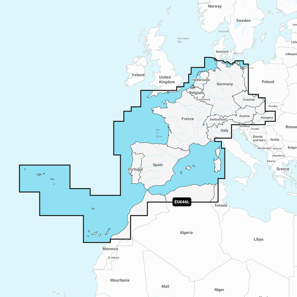Navionics NAEU646L - Europe, Central & West - Navionics+ — marine navionics + row