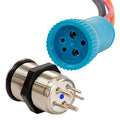 Bluewater 22mm Push Button Switch - Off/On/On Contact - Blue/Green/Red LED - 1' Lead — marine switches & accessories
