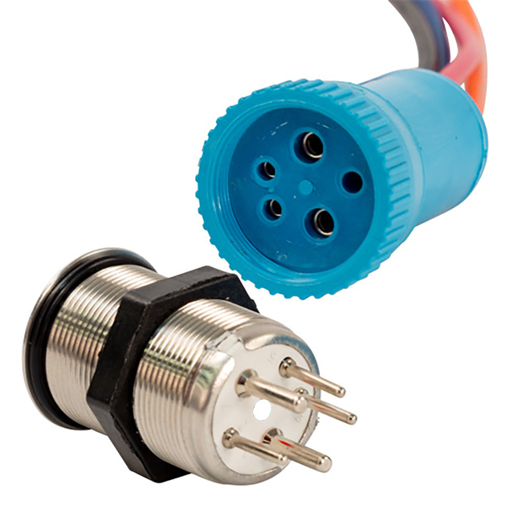 Bluewater 22mm Push Button Switch - OFF/ON/ON Nav/Anc Contact - Blue/Green/Red LED - 1' Lead — marine switches & accessories