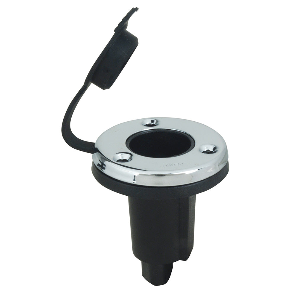 Perko Spare Round Plug-In Base - 3 Pin - Stainless Steel - Black — marine accessories