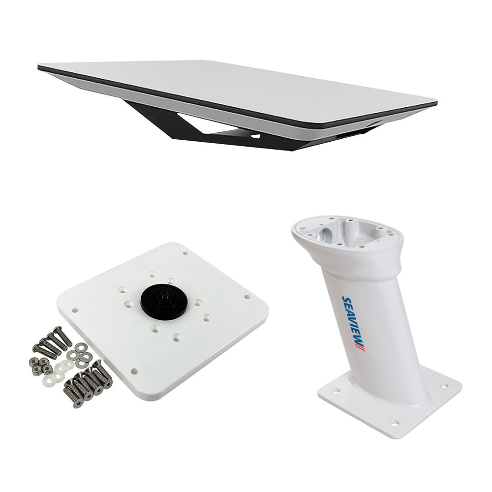KVH Starlink Flat Panel Kit w/10" Seaview Pedestal Mount & ADASTLKA Starlink Top Plate — marine satellite receivers