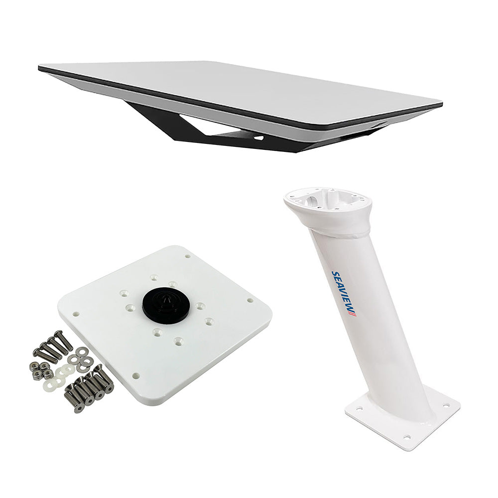KVH Starlink Flat Panel Kit w/16" Seaview Pedestal Mount & ADASTLKA Starlink Top Plate — marine satellite receivers