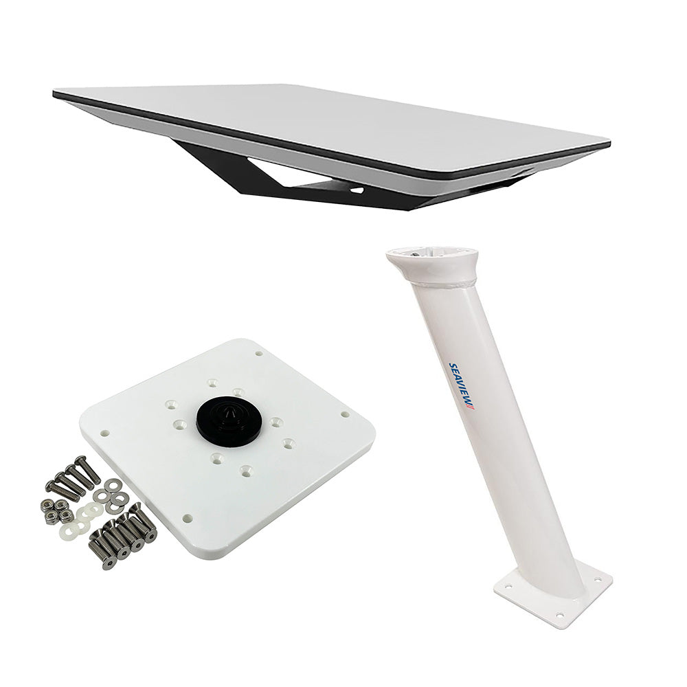 KVH Starlink Flat Panel Kit w/24" Seaview Pedestal Mount & ADASTLKA Starlink Top Plate — marine satellite receivers