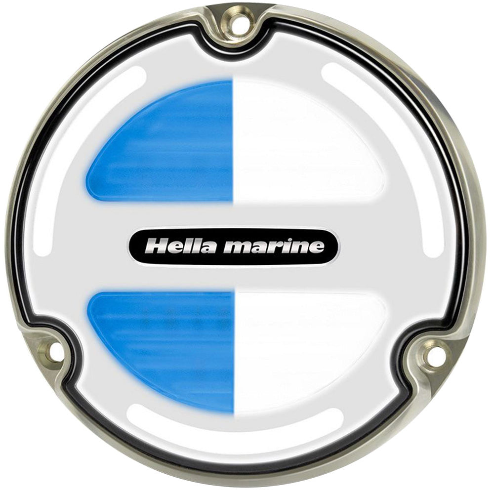 Hella Marine Apelo A3 White/Blue Underwater Light - Bronze - White Lens — marine underwater lighting