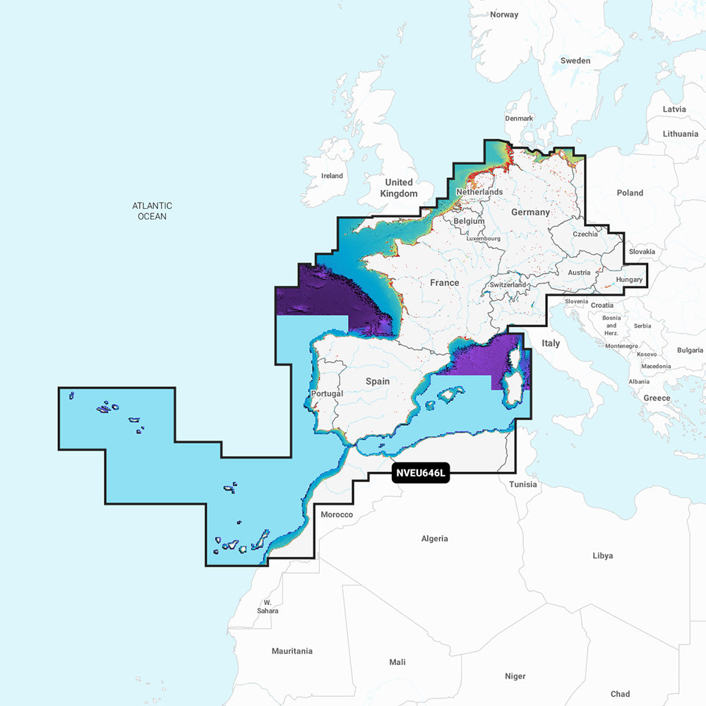Garmin Navionics Vision+™ NVEU646L Europe, Central & West — marine garmin navionics vision+ - foreign
