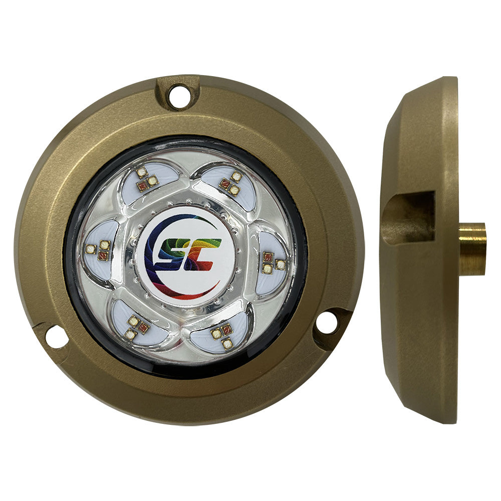 Shadow-Caster LED Lighting Shadow-Caster SC2 Series Bronze Surface Mount Underwater Light - Full-Color — marine underwater lighting