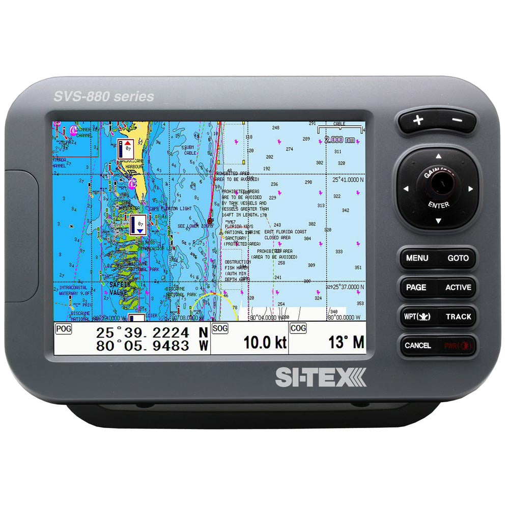 SI-TEX Standalone 8” Chart Plotter System w/Color LCD, Internal GPS Antenna & C-MAP 4D Card — marine gps - fishfinder combos