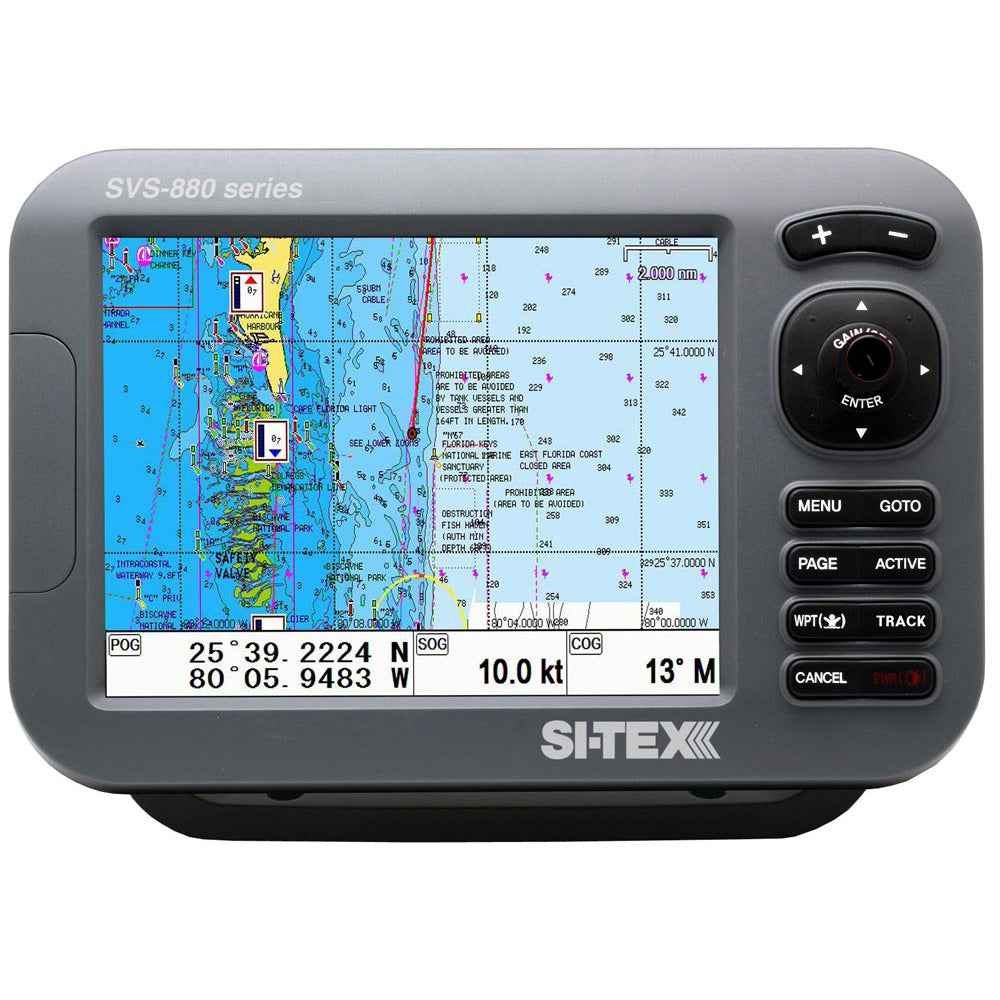SI-TEX GPS Chart-Dual Frequency 600W Sonar System - 8” Color LCD w/Internal & External GPS Antenna & C-MAP 4D Card — marine gps - fishfinder combos