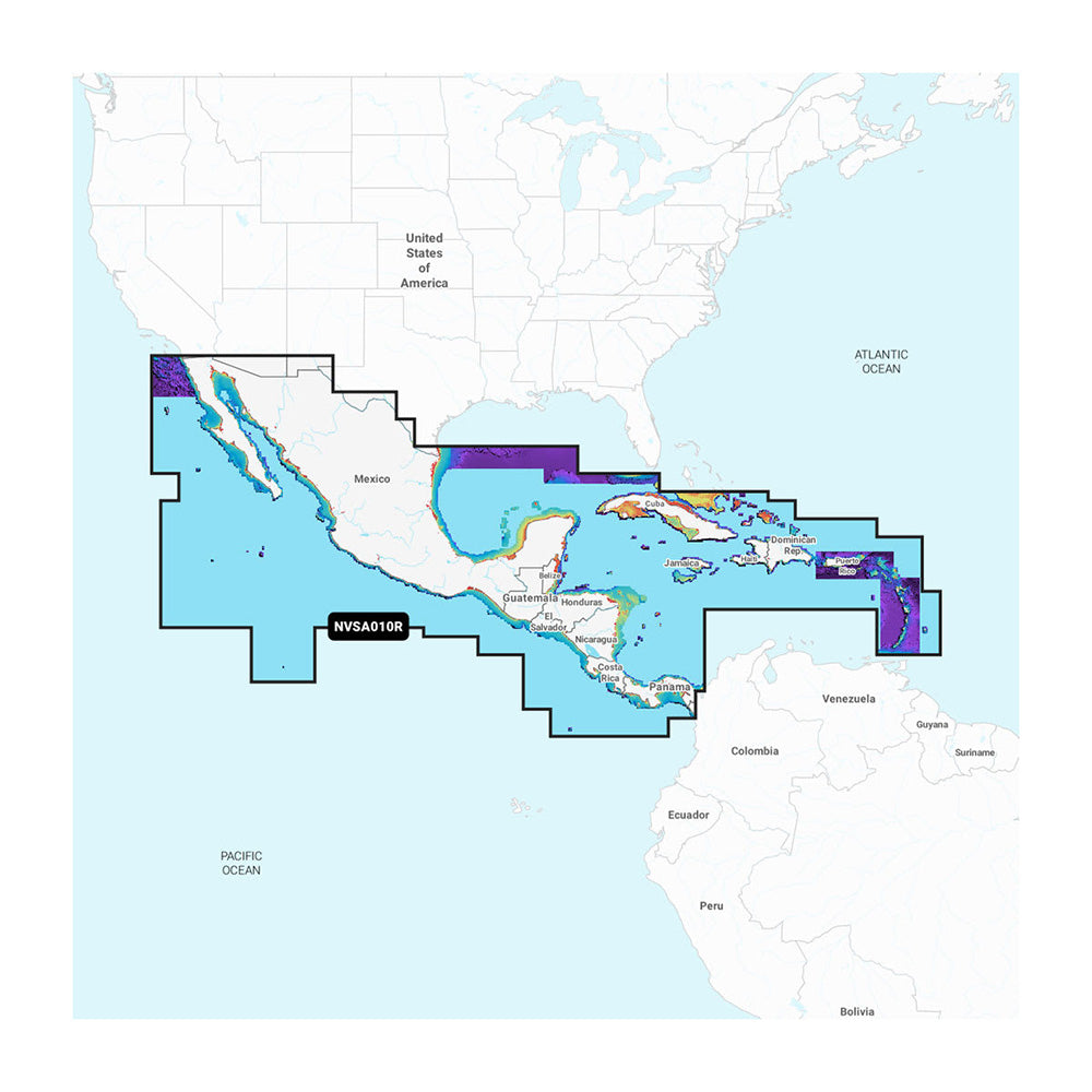 Garmin Navionics Vision+™ NVSA010R Central America & Caribbean — marine garmin navionics vision+ - foreign